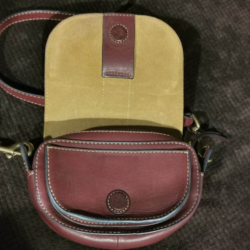 Burgundy/Antique Brass Crossbody EUC # 232 - Picture 6 of 15
